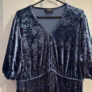 Cider Midnight Velvet Dress with button detail